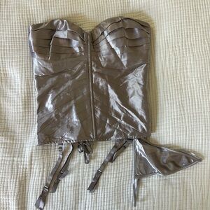 Elegant Strapless Corset Top - Silver